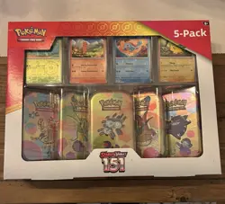 Pokemon 151 Scarlet Violet Costco 5-Pack Mini Tin Bundle Exclusive New & Sealed - Image 1