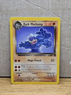 Dark Machamp 27/82 Team Rocket Non-Holo Rare Vintage Pokemon Card TCG - Image 1