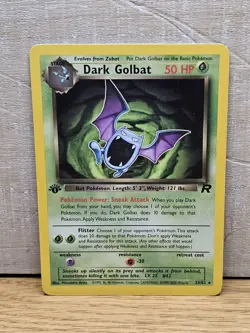 Dark Golbat 1st Edition 24/82 Team Rocket Non-Holo Rare Pokemon Card TCG - Image 1