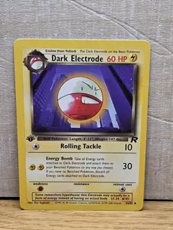 Dark Electrode 1st Edition 34/82 Team Rocket Vintage Non-Holo Pokemon Card TCG - Image 1
