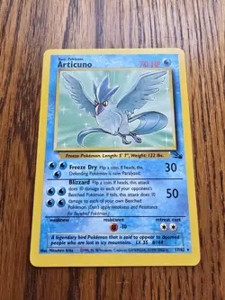 Pokemon TCG Articuno 17/62 Fossil Unlimited Non-Holo Rare Card WOTC Vintage - Image 1
