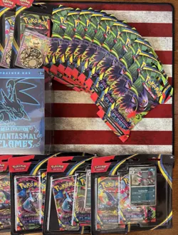 Sealed LOT of Pokemon PHANTASMAL FLAMES - ETB Sleeved Booster Pack Bundle + More - Image 4