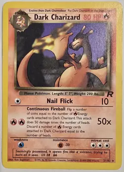 Pokemon Dark Charizard Team Rocket 21/82 Rare Regular English WOTC 2000 - Image 1