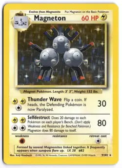 Pokemon Magneton Holo Rare Base Set 009/102 LP - Image 1