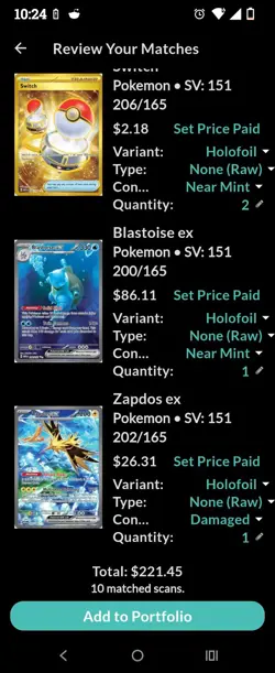 Pokemon TCG Blastoise EX 151 Lot Zapdos Is DAMAGED & Priced as Damaged - Image 3