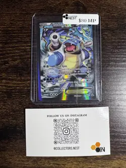 Pokemon TCG Blastoise EX XY122 Full Art Holo Black Star MP - Image 1