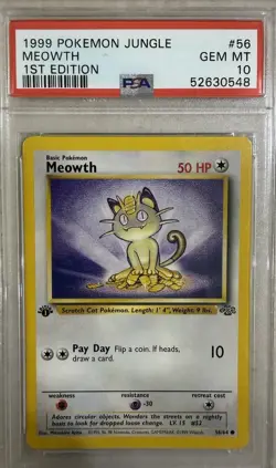 1999 Pokemon Jungle Mewoth #56 First Edition Psa 10 - Image 1