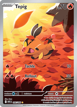1x Tepig - 096/086 - Illustration Rare NM-Mint Pokemon SV10.5b - White Flare - Image 1