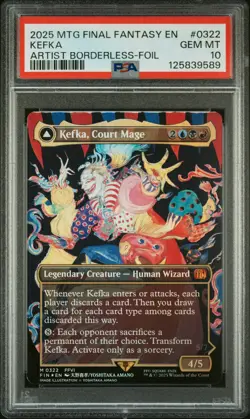 2025 MTG FF ARTIST BORDERLESS FOIL KEFKA, COURT MAGE/KEFKA, RULER OF RUIN PSA 10 - Image 1
