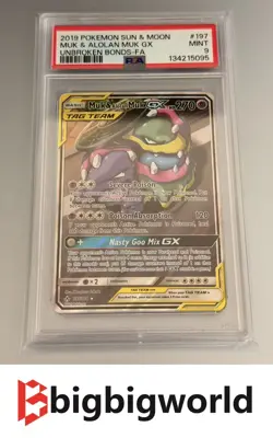 Muk & Alolan Muk GX PSA 10 - 197/214 - Tag Team - Unbroken Bonds - Pokemon - Image 1