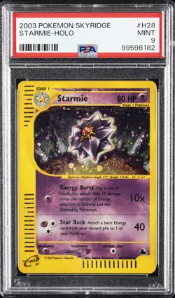 2003 POKEMON SKYRIDGE #H28 STARMIE-HOLO PSA 9 - Image 1
