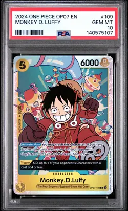 2024 One Piece Op07-500 Years In The Future #109 Monkey D. Luffy PSA 10 - Image 1