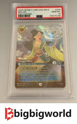 Disney Lorcana Fabled Enchanted Mulan Considerate Diplomat 235/204 PSA 10 - Image 1