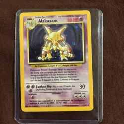 Pokemon TCG Alakazam Holo Rare Card 1/102 Base Set 1999 - Image 1