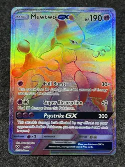 Pokemon Mewtwo GX Shining Legends 76/73 Rainbow Secret Rare Holo - Image 1