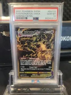 POKEMON 2021 Shining Fates Full Art ETERNATUS Vmax #SV122 PSA 10 Gem Mint Shiny - Image 1