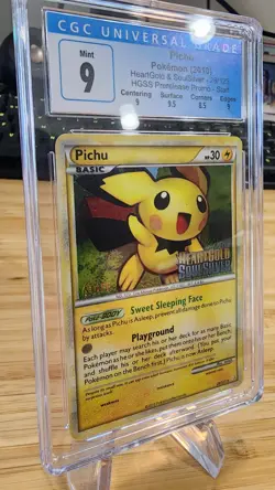 Pichu 28/123 STAFF Promo HGSS Prerelease Holo Rare CGC 9 MINT - Pokemon TCG - Image 2