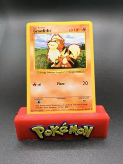 Growlithe 28/102 Shadowless Base Set Uncommon 1999 English Pokemon TCG WoTC NM - Image 1