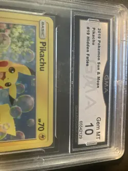 2019 Pokemon Cards promo Holo 19/68 pikachu GMA. Graded 10 Hidden Dates - Image 2