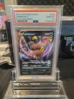 2021 Pokemon SWSH Evolving Skies Umbreon V 094/203 PSA 10 Gem Mint - Image 1