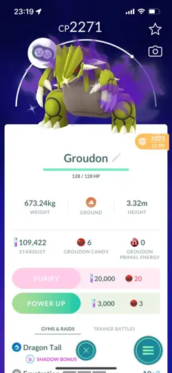 Pokemon Go (Stage 29 ) Shiny Legendary Shadow Groudon ( 7 Shinys ) (Reduced !) - Image 2