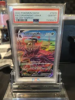 2022 Pokemon Sword & Shield Silver Tempest Fa Corviknight Vmax #TG19 PSA 10 - Image 1