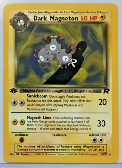 Pokemon Team Rocket 1st Dark Magneton 28/82 Non Holo Rare NMM Unplayed WOTC 2000 - Image 1