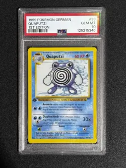PSA 10 Pokemon German Deutsch 1st Edition Base Quaputzi Poliwhirl #38 - Image 1