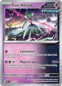Iron Valiant 080/162 NM Pokemon TCG Scarlet & Violet Temporal Forces Holo Rare - Image 1