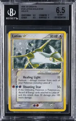 2005 POKEMON EX DEOXYS #105 LATIAS GOLD STAR HOLO BGS 6.5 - Image 1