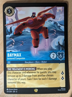 DISNEY LORCANA AZURITE SEA BAYMAX ARMORED COMPANION LEGENDARY 157/204 - Image 1