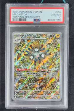 2024 Pokemon SV Promo Surging Sparks Center ETB Alt Art Magneton #159 PSA 10 - Image 1