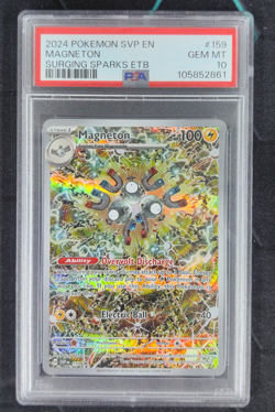 2024 Pokemon SV Promo Surging Sparks Center ETB Alt Art Magneton #159 PSA 10 - Image 1