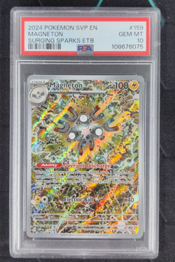 2024 Pokemon SV Promo Surging Sparks Center ETB Alt Art Magneton #159 PSA 10 - Image 1