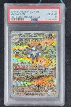 2024 Pokemon SV Promo Surging Sparks Center ETB Alt Art Magneton #159 PSA 10 - Image 1