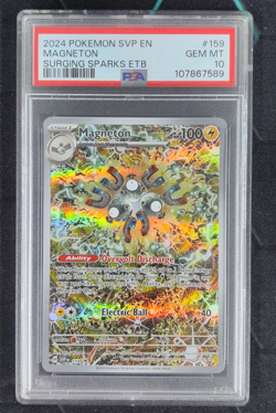 2024 Pokemon SV Promo Surging Sparks Center ETB Alt Art Magneton #159 PSA 10 - Image 1