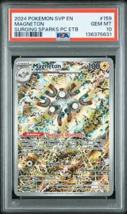 2024 POKEMON SURGING SPARKS POKEMON CENTER ETB PROMO SVP #159 MAGNETON PSA 10 - Image 1