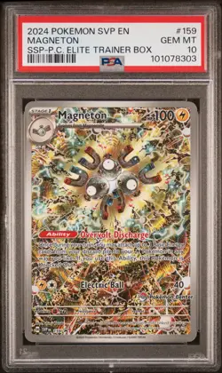 2024 POKEMON SURGING SPARKS POKEMON CENTER ETB PROMO SVP #159 MAGNETON PSA 10 - Image 1