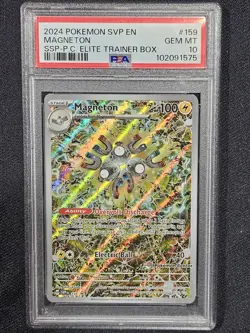 2024 Magneton Pokemon Surging Sparks #159 ETB Pokemon Center Stamp Promo PSA 10 - Image 1
