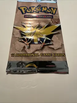 1999 Pokemon Fossil Booster Pack Zapdos Art Sealed Pristine Condition - Image 2