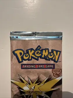 1999 Pokemon Fossil Booster Pack Zapdos Art Sealed Pristine Condition - Image 3