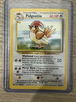 Pokemon TCG Pidgeotto Base Set WOTC Unlimited Rare Card LP 22/102 - Image 1