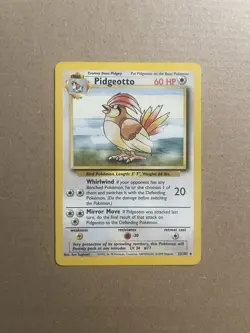 Pidgeotto 22/102 Non Holo Rare Base Set Unlimited 1999 WOTC Pokemon Card LP - Image 1