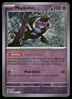 Pokemon Cards Munkidori 044/131 Reverse Holo Prismatic Evolutions Pokeball NM - Image 1