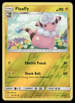 Pokemon Cards Flaaffy 42/181 Reverse Holo Team Up Sun & Moon NM - Image 1