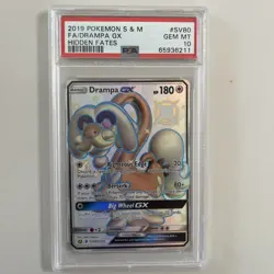 2019 Pokemon Sun & Moon Hidden Fates Drampa GX #SV80 FA PSA 10 GEM MINT - Image 1