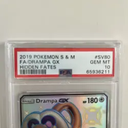 2019 Pokemon Sun & Moon Hidden Fates Drampa GX #SV80 FA PSA 10 GEM MINT - Image 3