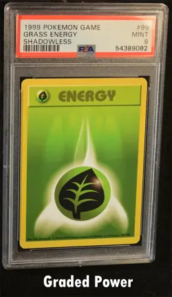 Pokemon Base Set Unlimited Shadowless Grass Energy SHADOWLESS PSA 9 (9082) #99 - Image 1