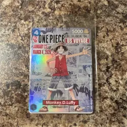 Bandai Namco One Piece CCG Monkey D. Luffy US Voyage Holo Card ST01-002 - Image 1