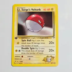 2000 Pokemon Gym Heroes 1st Edition Lt. Surge’s Voltorb 84/132 Common WotC TCG - Image 1